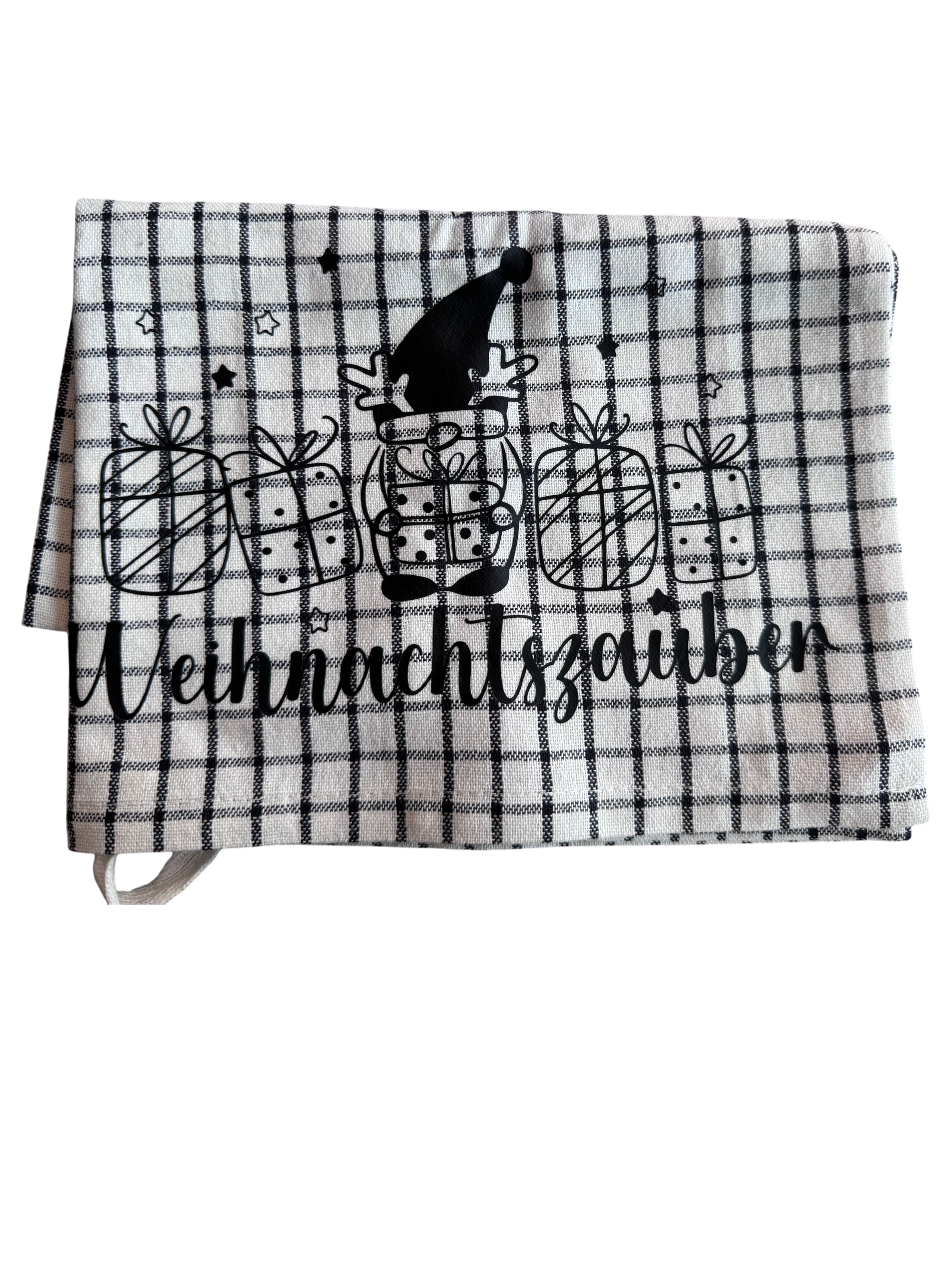 Geschirrhandtuch kariert mit verschiedenen Motiven - 45 x 60 cm