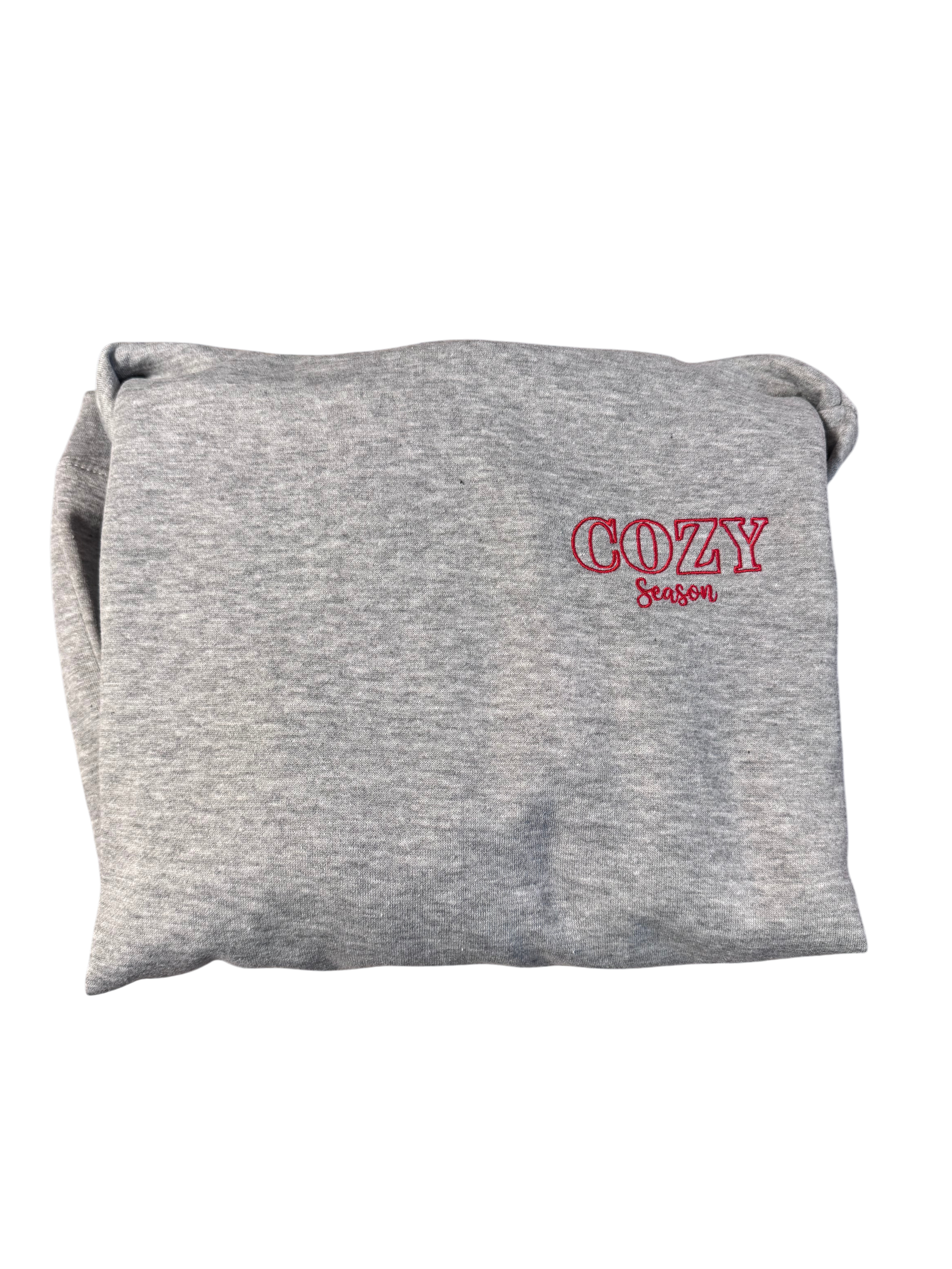 Jogginganzug Set Grau mit "Cozy Season" in Rot