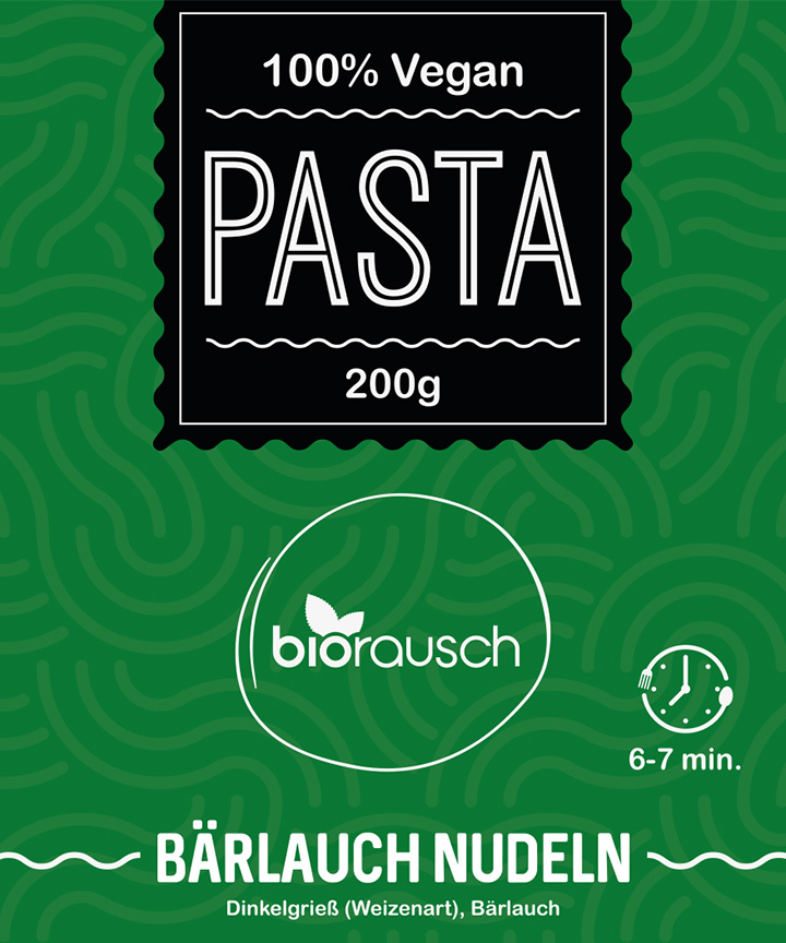 Handgemachte Bärlauch Nudeln - Dinkelnudeln