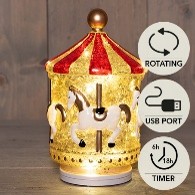Glasfigur rotierend 12LED Warm Weiß - verschiedene Motive