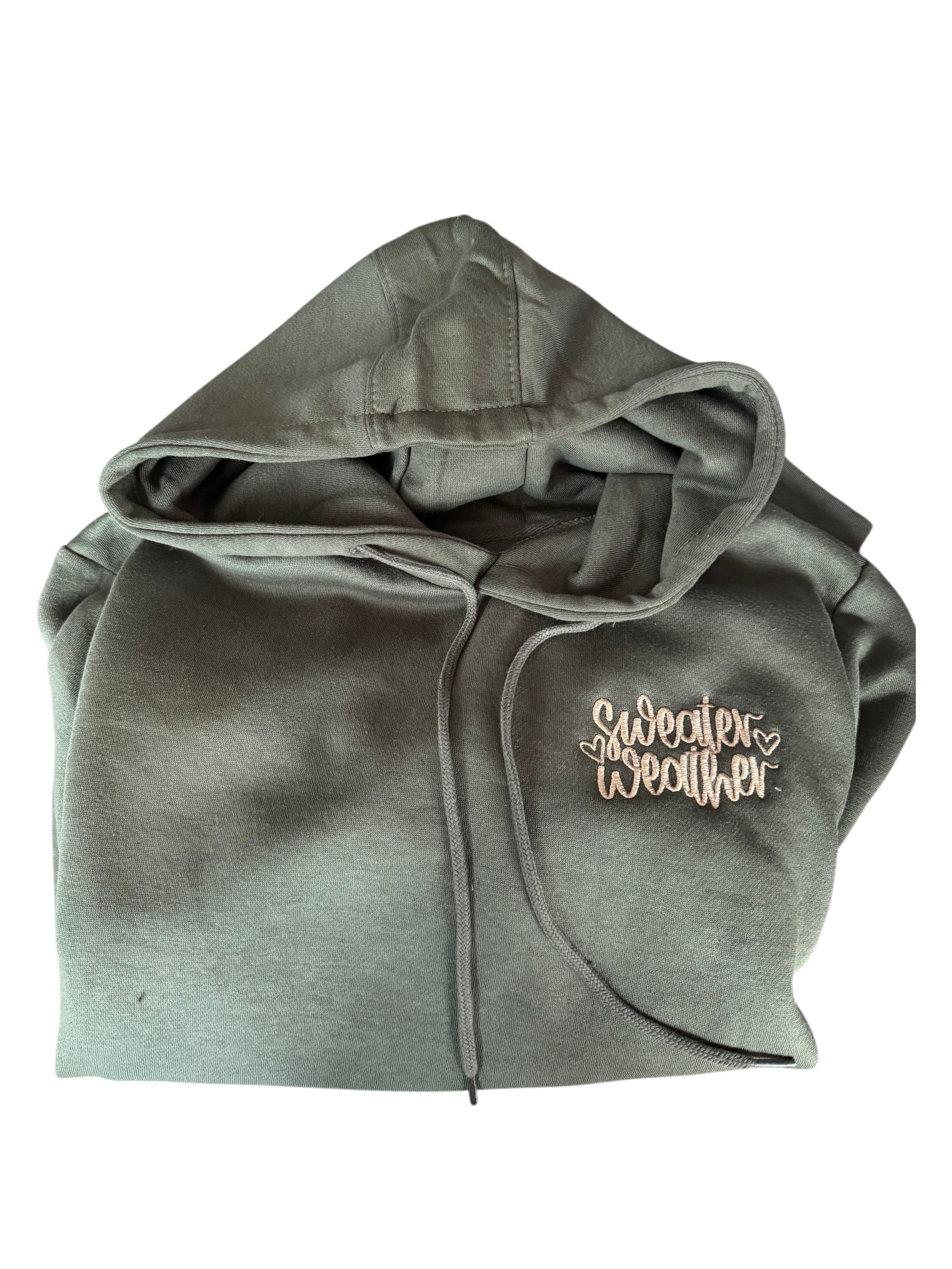 Jogginganzug Set Oliv mit "Sweater Weather" in Gold