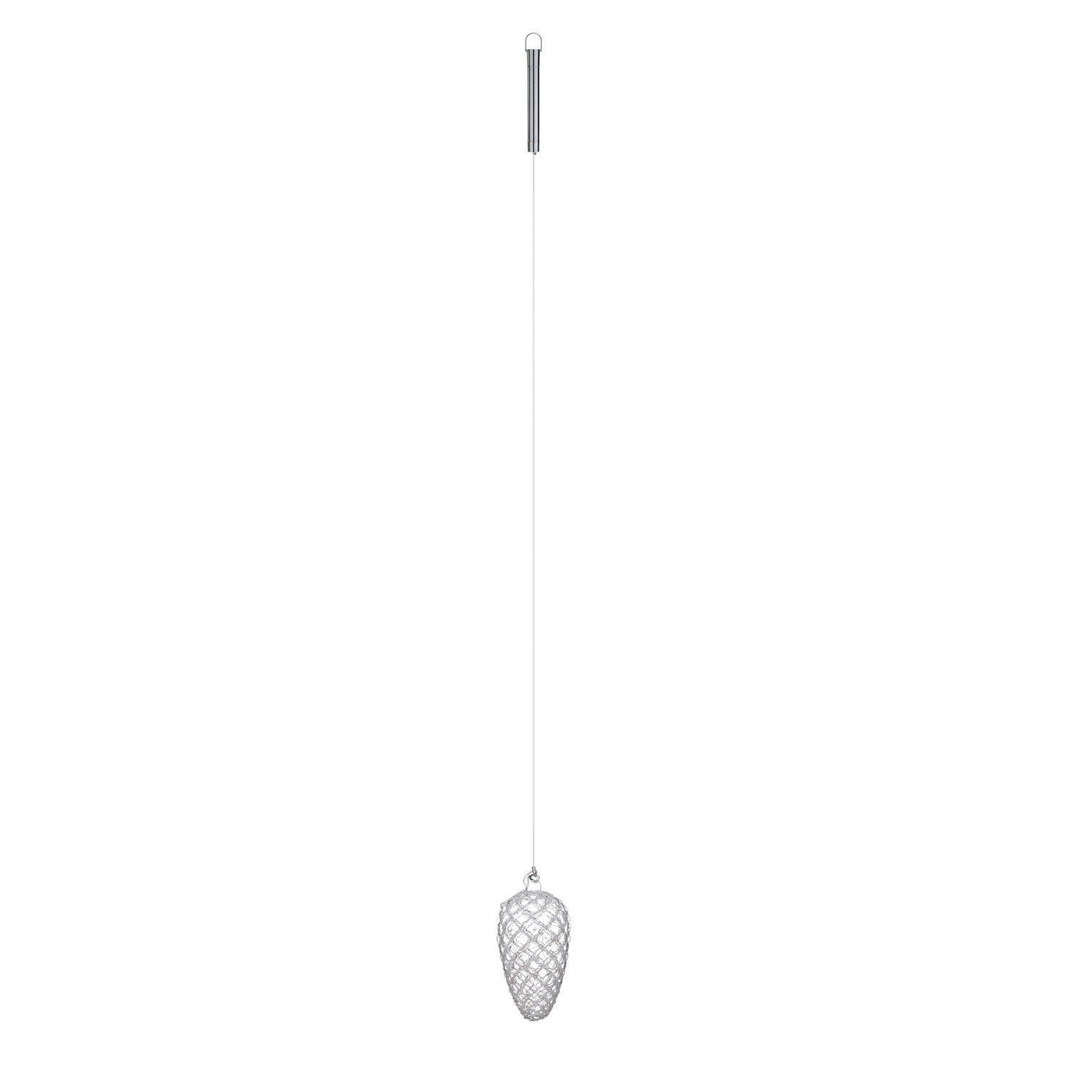 LED Glas Zapfen mit Strass Steinen Silber  19 Cm - Timer + Fernbedienung