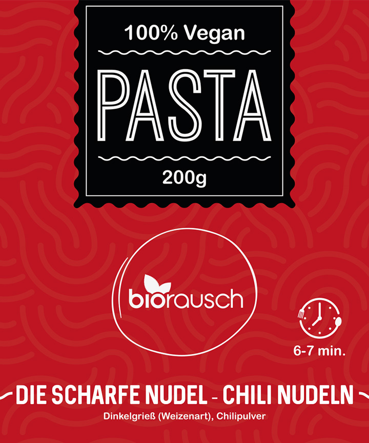 Handgemachte Die scharfe Nudel - Chilli Nudeln - Dinkelnudeln