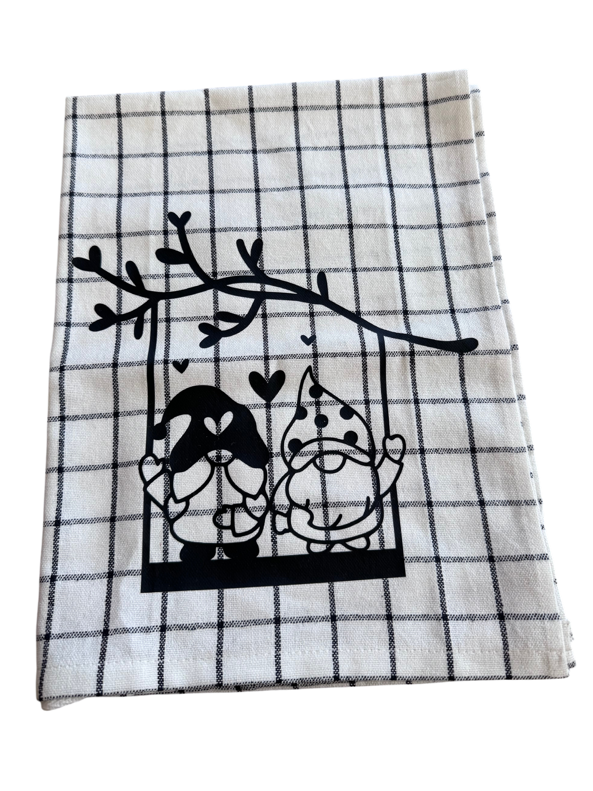 Geschirrhandtuch grob kariert mit verschiedenen Motiven - 45 x 60 cm